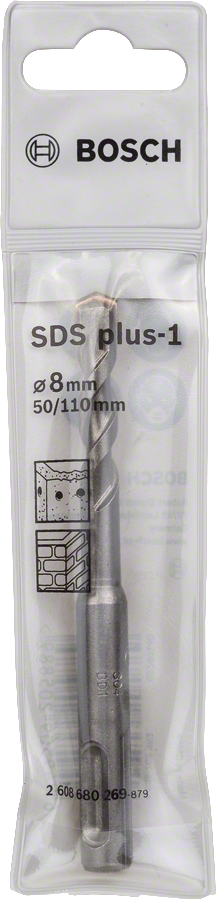 Bosch SDS-Plus-1 Hammer Drill Bit (8x50/110mm, For masonry and concrete)