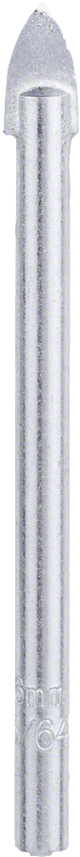 Bosch Glass Drill Bit 6mm (for precise drilling in glass, tiles, and ceramics, carbide-tipped for long life and clean holes), for use with rotary drills at low speed.