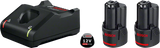 BOSCH 2 x GBA 12V 2.0Ah + GAL 12V-40 Starter Set