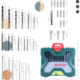 Bosch 33pc. X-Line Drill and Screwdriver Bit Set (for Wood, Masonary and Metal, Accessories Drill and Screwdriver)