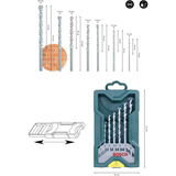 Bosch X-Line Masonry Drill Bit Set 7pcs (a versatile set of masonry drill bits for common drilling applications in brick, stone, and concrete, includes various sizes for convenience), compatible with rotary and impact drills.