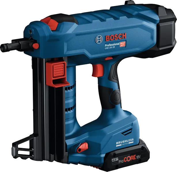Bosch GNB 18V-38 Professional Cordless Brushless Concrete Nailer With 2 x 4.0Ah Batteries, Charger & XL-BOXX