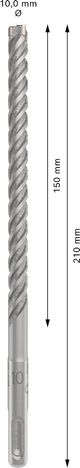 Bosch SDS-Plus-5X Hammer Drill Bit (10x150/210mm, For reinforced concrete and masonry)