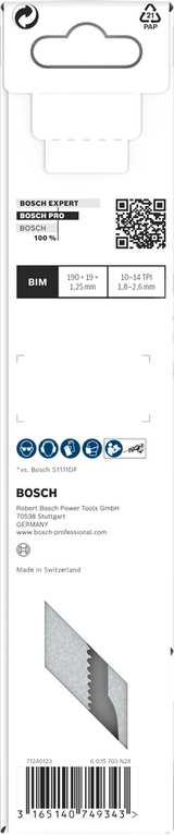 Bosch RSB BIM Special for Pallet Repair S725VFR 5pcs (a 5-pack of specialized reciprocating saw blades for pallet repair, designed for cutting wood and nails with high durability), compatible with reciprocating saws.