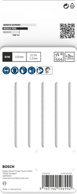 Bosch Jigsaw Blades T 321AF BIM Speed for Metal (5-piece set, For fast cutting in metal, BiM)
