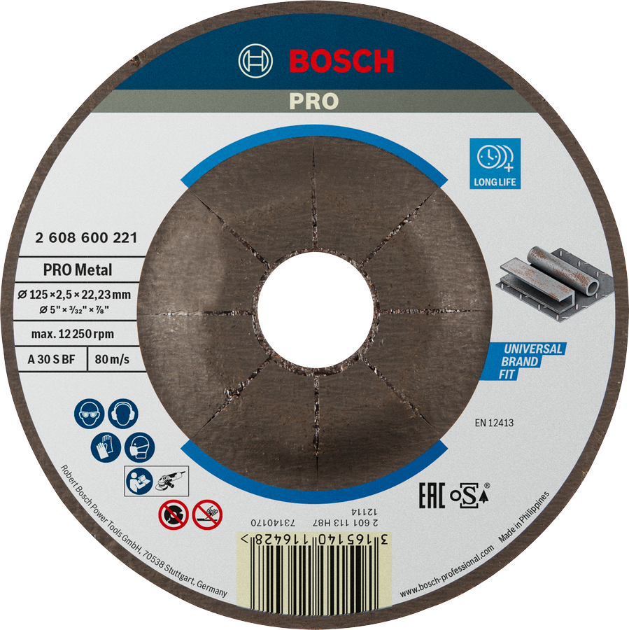Bosch Cutting Disc Expert for Metal (125x2.5x22.23mm, For high-performance metal cutting)
